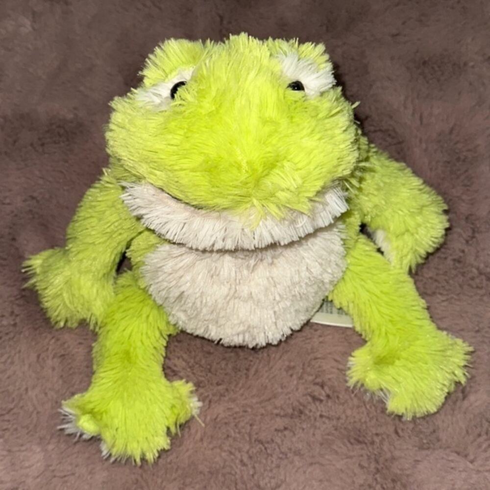 Warmies Green Frog Plush 9” Weighted Comfort Lavender Scent Fluffy Soft